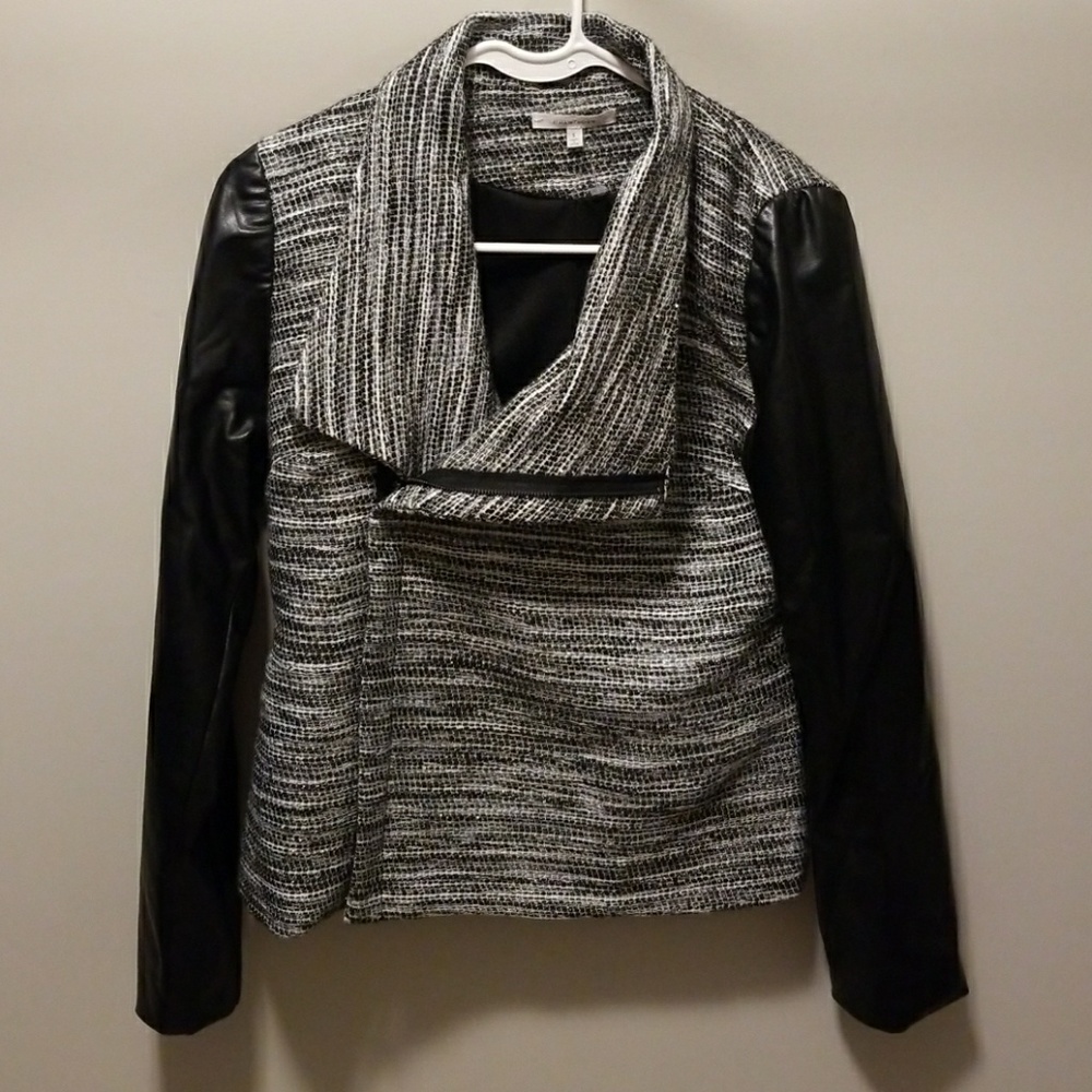 41 Hawthorne Small moto tweed jacket leather